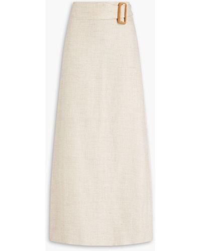 Giuliva Heritage Dalia Linen And Wool-blend Maxi Skirt - White