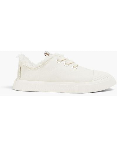 Zimmermann Frayed Canvas Sneakers - White