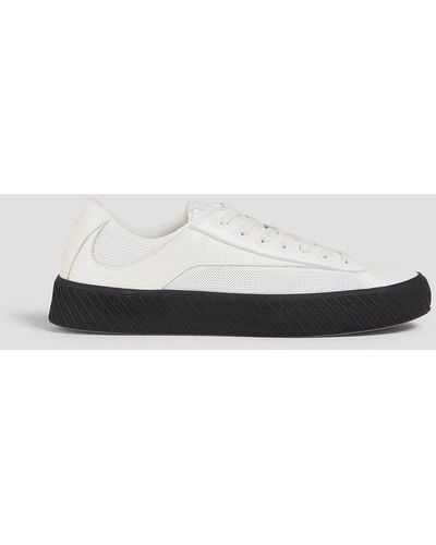 BY FAR Rodina Pebbled-leather And Woven Sneakers - White