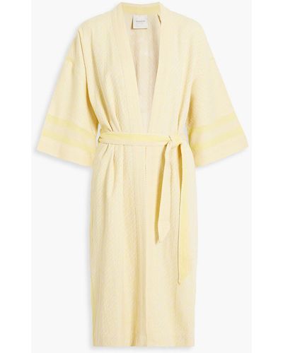 Summery Copenhagen Mio Cotton-jacquard Kimono - Yellow
