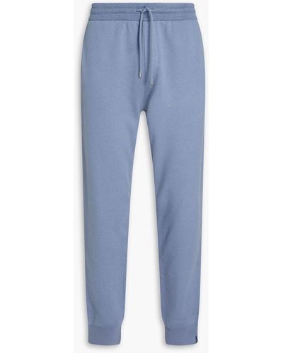 Dunhill Cotton And Cashmere-blend Drawstring Joggers - Blue