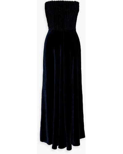 Etro Strapless Pintucked Velvet Gown - Black