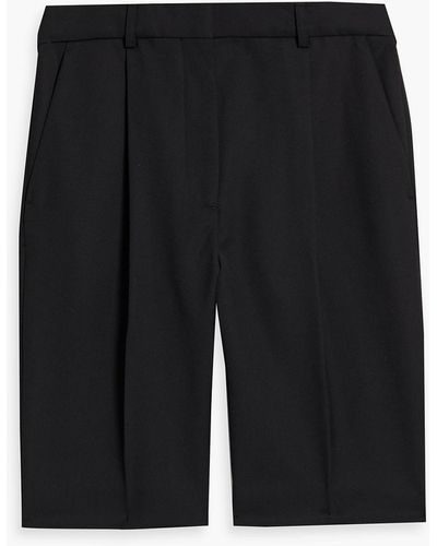 Acne Studios Pleated Grain De Poudre Shorts - Black