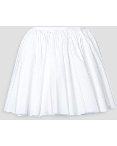 Khaite Jorja Layered Pleated Cotton-poplin Mini Wrap Skirt - White
