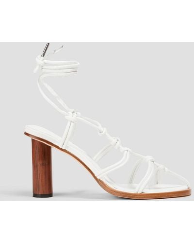 A.W.A.K.E. MODE Rovena Knotted Leather Sandals - White