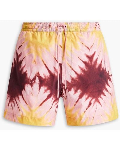 Zimmermann Mid-length Tie-dyed Swim Shorts - Red