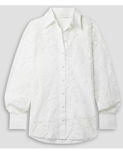 Zimmermann Cotton-blend Lace Shirt - White