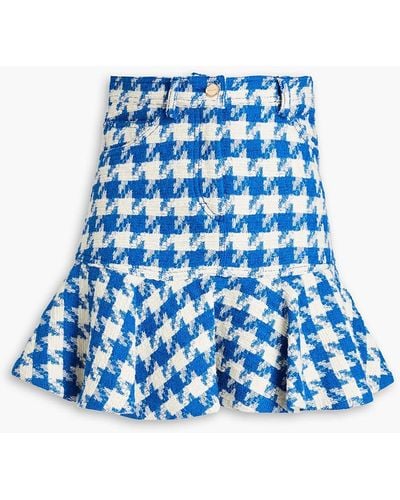 Sandro Sixtine Houndstooth Cotton-blend Bouclé-tweed Mini Skirt - Blue