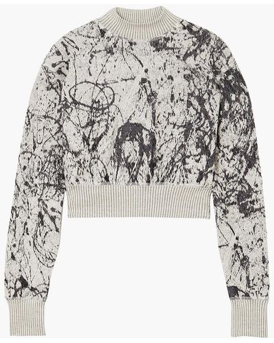 Twenty Pollock hyper reality cropped sweatshirt aus jacquard-strick aus einer baumwollmischung - Grau