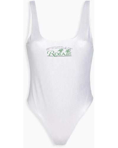 ROTATE BIRGER CHRISTENSEN Cismione Printed Swimsuit - White