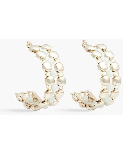Rosantica Gold-tone Beaded Hoop Earrings - White