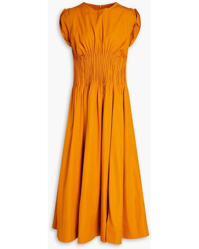 BITE STUDIOS Grace Pintucked Cotton-poplin Maxi Dress - Orange