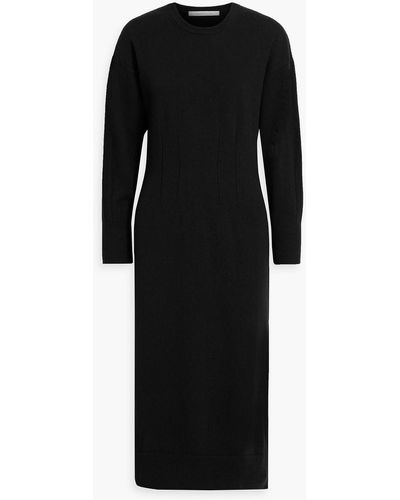 Another Tomorrow Cashmere And Wool-blend Midi Dress - Black