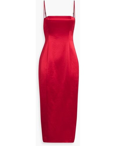 retroféte Samantha Satin Midi Dress - Red