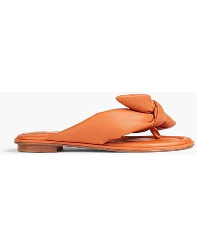 Alexandre Birman Soft Clarita Bow-embellished Padded Leather Sandals - Orange