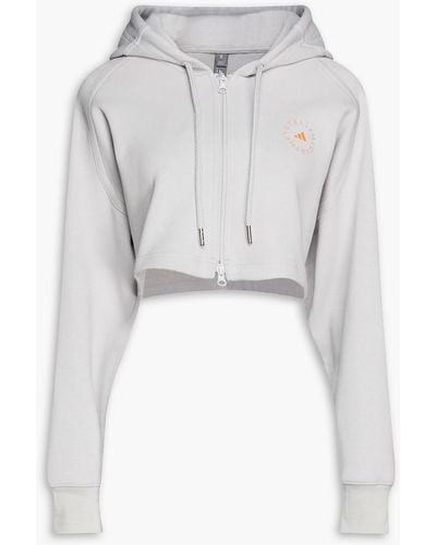 adidas By Stella McCartney Cropped hoodie aus einer bio-baumwollmischung - Grau