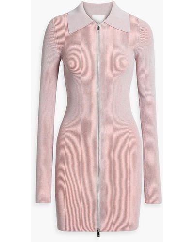 Paris Georgia Basics Ribbed-knit Mini Dress - Pink