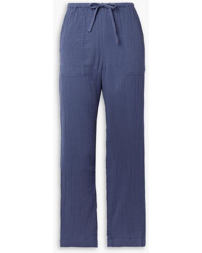Mara Hoffman York Crinkled Cotton Trousers - Blue