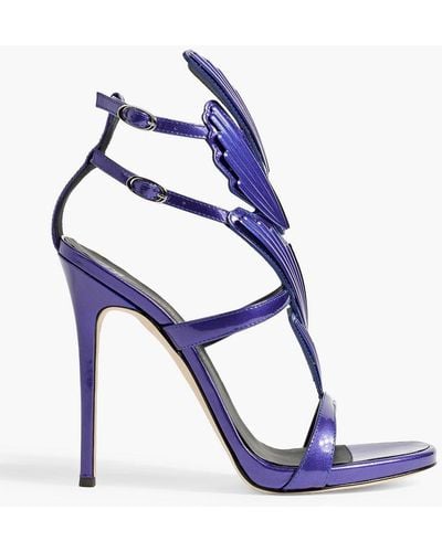 Giuseppe Zanotti Cruel Appliquéd Patent-leather Sandals - Blue