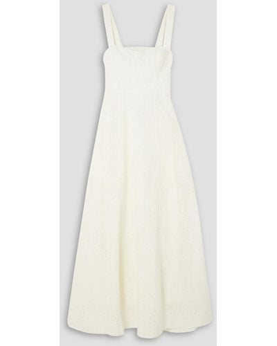 Emporio Sirenuse Azzurra Cutout Broderie Anglaise Cotton Maxi Dress - White