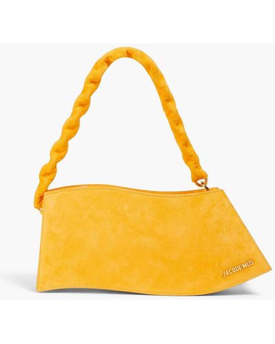 Jacquemus La Vague Curvy Suede Shoulder Bag - Yellow