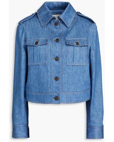 Giuliva Heritage Dianora Cotton And Linen-blend Denim Jacket - Blue