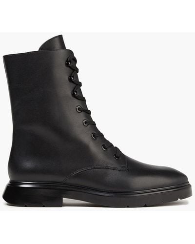 Stuart Weitzman Mckenzee Leather Combat Boots - Black
