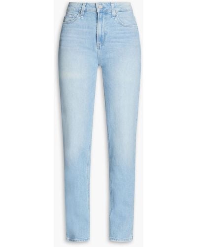 PAIGE Sarah hoch sitzende jeans mit schmalem bein in ausgewaschener optik - Blau