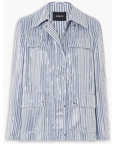 Akris Striped Canvas Jacket - Blue