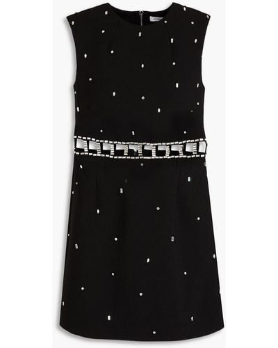 Rachel Gilbert Aliyah Cutout Crystal Crepe Mini Dress - Black