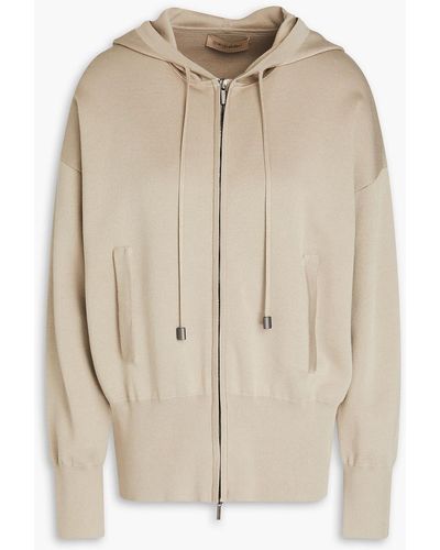 Gentry Portofino Cotton And Silk-blend Hooded Jacket - Natural