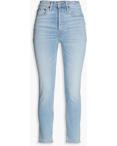 RE/DONE 90s hoch sitzende cropped jeans mit schmalem bein - Blau