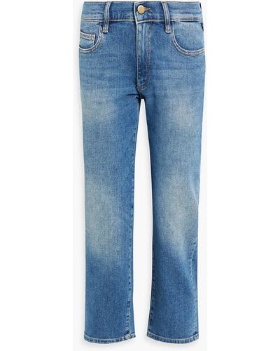 DL1961 Riley cropped boyfriend-jeans in ausgewaschener optik - Blau