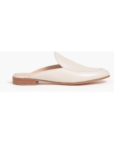 Gianvito Rossi Palau Leather Slippers - White