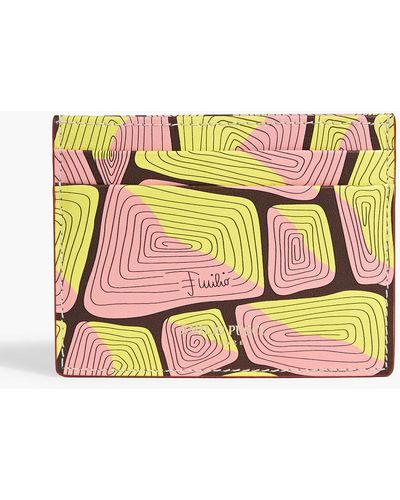 Emilio Pucci Printed Leather Cardholder - Pink