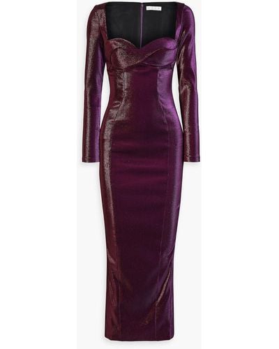 Area Lamé Maxi Dress - Purple