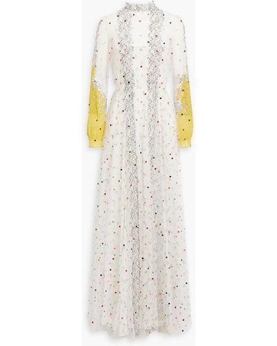 Valentino Garavani Embellished Corded Lace And Tulle Gown - White