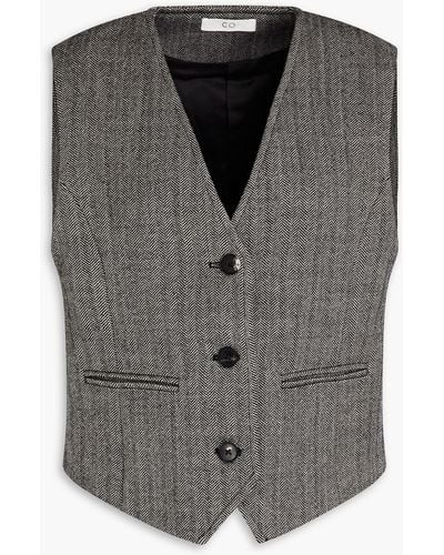 Co. Herringbone Wool Vest - Grey