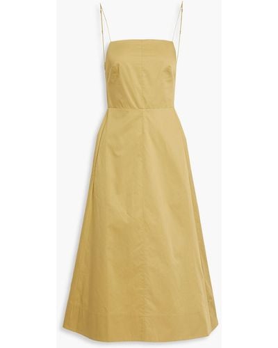 Tibi Cotton-poplin Midi Dress - Yellow