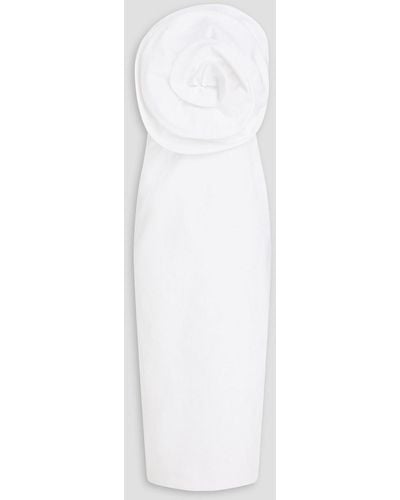 Mara Hoffman Maia Strapless Appliquéd Tmand Linen-blend Midi Dress - White