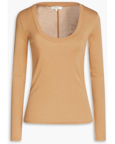 Vince Pima Cotton-jersey Top - Natural