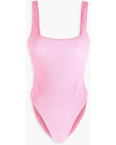 T By Alexander Wang Stretch-jacquard Swimsuit - Pink