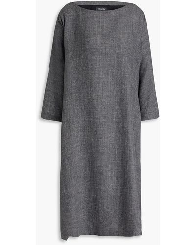 Eskandar Mélange Alpaca-blend Tweed Dress - Grey