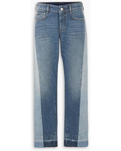 Stella McCartney Panelled High-rise Slim-leg Jeans - Blue