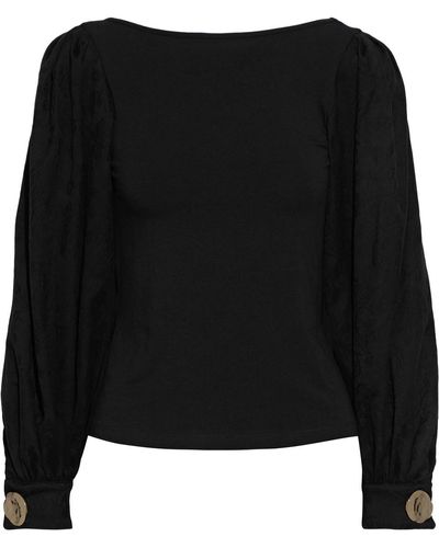 Mother Of Pearl Winifred Jacquard-paneled Organic Stretch-cotton Jersey Top - Black
