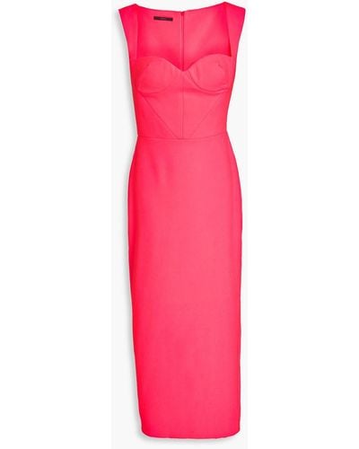 Alex Perry Neon Crepe Midi Dress - Pink