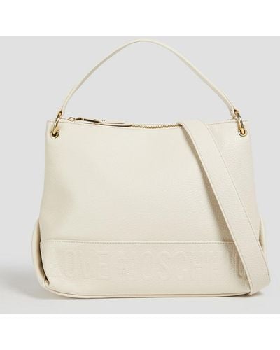 Love Moschino Faux Pebbled-leather Shoulder Bag - Natural