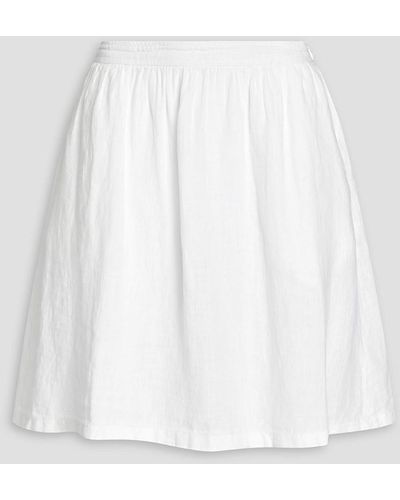 American Vintage Tibtown Gathered Linen Mini Skirt - White