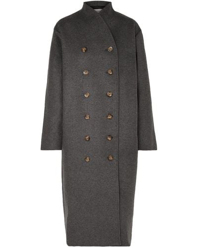 Totême Bergerac Oversized Double-breasted Wool-blend Felt Coat - Grey