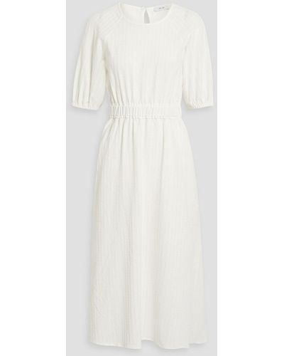 Iris & Ink Corinne Cotton-blend Jacquard Midi Dress - White